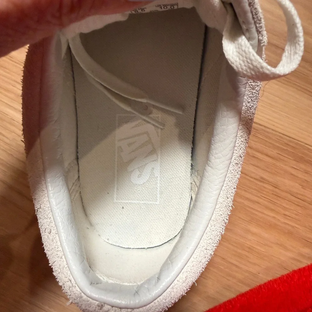 Vans Old Skool Platform Sneakers 10W 8.5M Beige Suede Pink Sole Streetwear